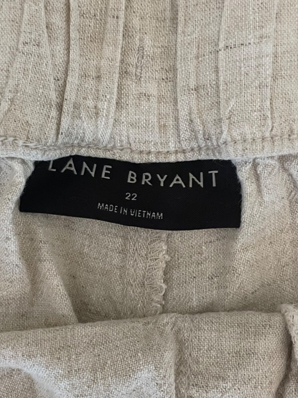 Lane Bryant Linen Wide Leg High Rise Oatmeal Beige Pants Trousers Plus Size 22 - Picture 8 of 13